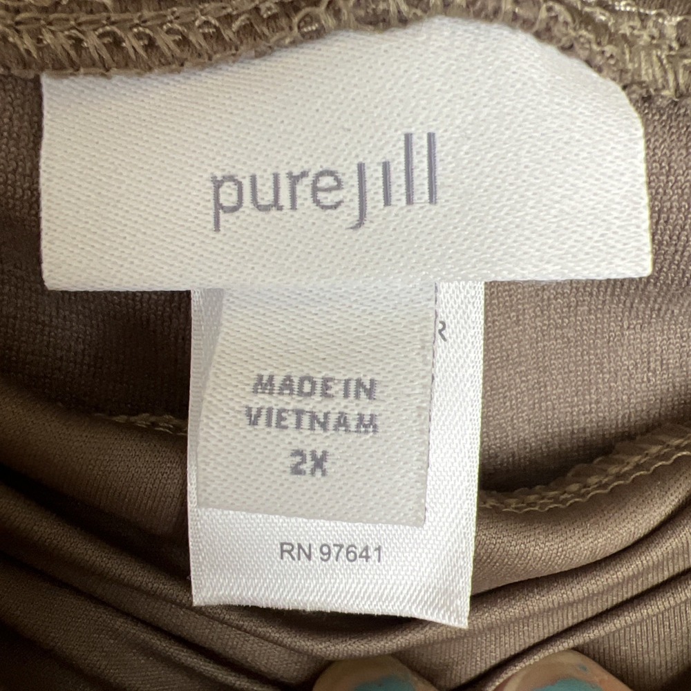 Pure Jill Lounge Pants Size 2X High Waisted Velour Brown Cozy Comfy Leggings - Picture 4 of 14